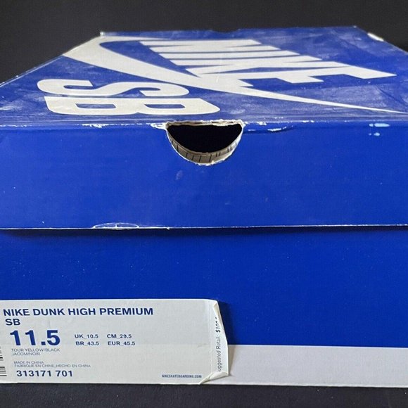 2009 Nike Air Dunk High Wet Floor SB Yellow Men Size 11.5 VNDS OG Box 313171-701
